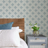 Orleans Blue by InHome Peel and Stick Wallpaper, 20.8 in x 18 ft, Straight Match Pattern, About 31.2 sq ft Coverage - ARW4247