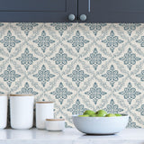Orleans Blue by InHome Peel and Stick Wallpaper, 20.8 in x 18 ft, Straight Match Pattern, About 31.2 sq ft Coverage - ARW4247