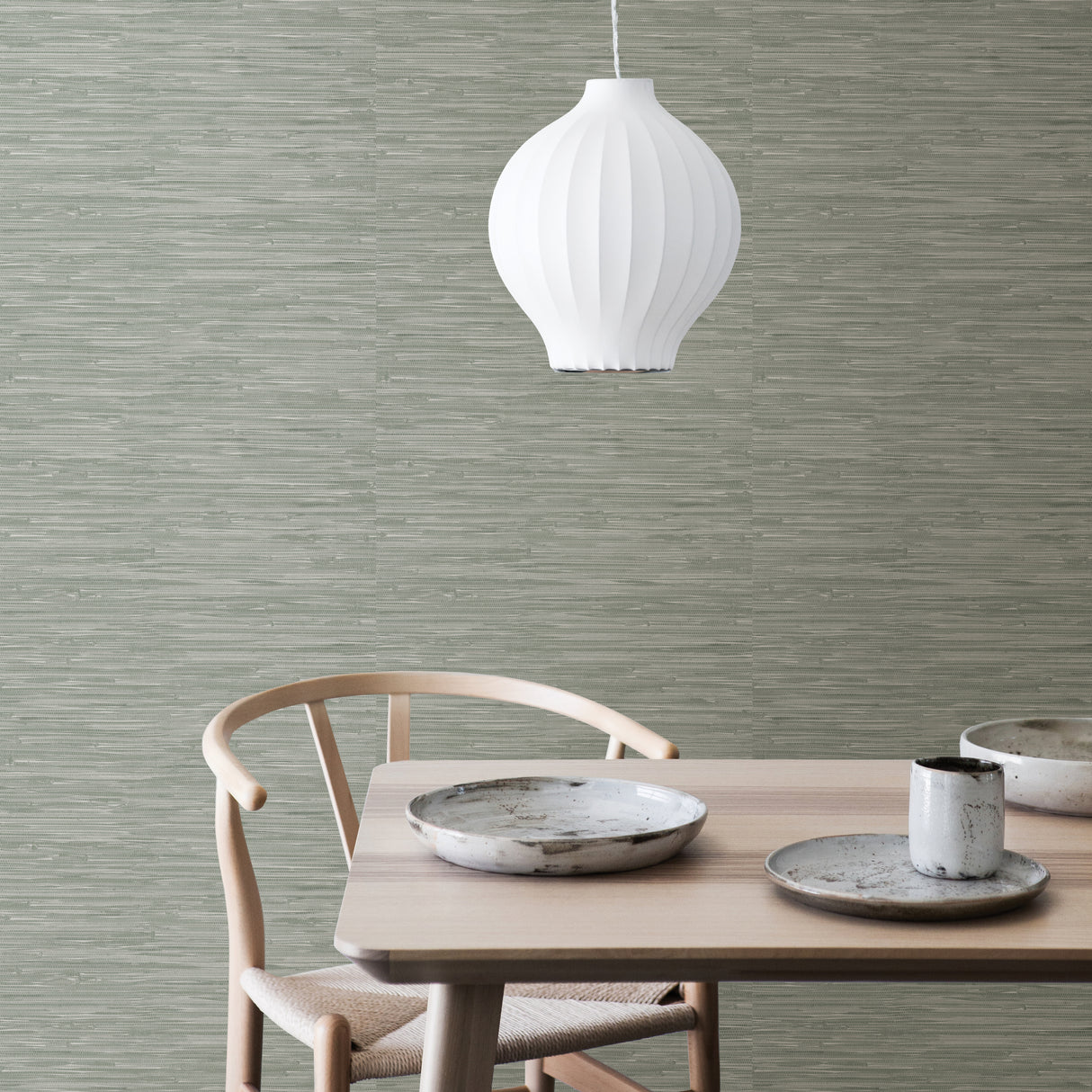 Maybeck Grasscloth Green Peel and Stick Wallpaper by InHome WallPops 20.5 in x 18 ft Covers About 30.8 Sq Ft Random Match ARW4328