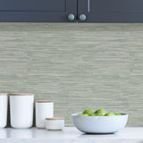 Maybeck Grasscloth Green Peel and Stick Wallpaper by InHome WallPops 20.5 in x 18 ft Covers About 30.8 Sq Ft Random Match ARW4328