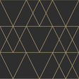Black Trillions Peel and Stick Wallpaper by InHome - Geometric Triangle Pattern in Black and Gold - ARW6092