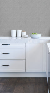 Linen Grey Peel and Stick Wallpaper by InHome WallPops Collection, Straight Match, 20.5 in x 18 ft, Covers About 30.8 Square Feet ARW6114