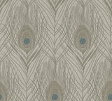 Prosperity Bronze Feather Wallpaper with Peacock Feather Motif - AS Creation AS369716