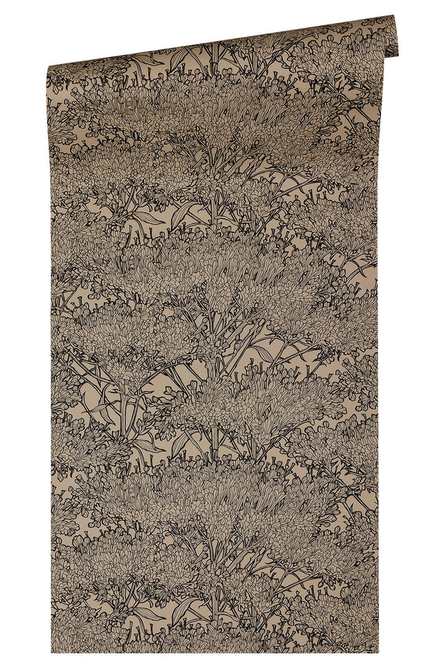 Hornbeam Brown Tree Wallpaper with Botanical Non Woven Farmhouse Motif - AS Creation AS369725