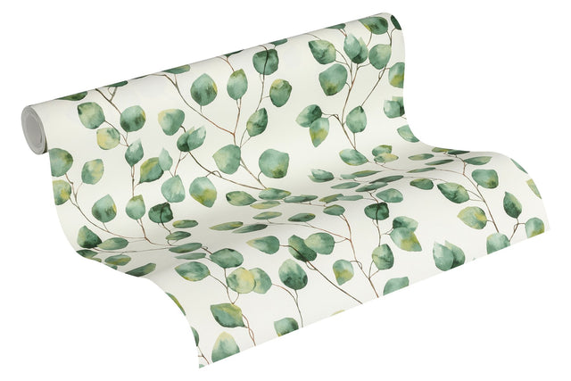 Hedera Green Painterly Vine Wallpaper