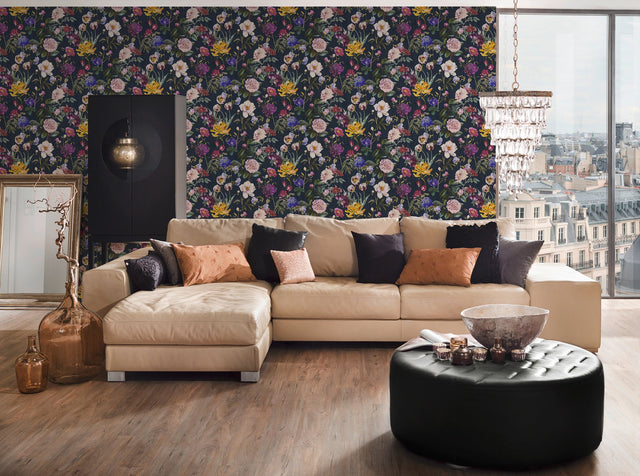 Aviva Multicolor English Garden Wallpaper with Botanical Floral Motif - AS Creation AS373364
