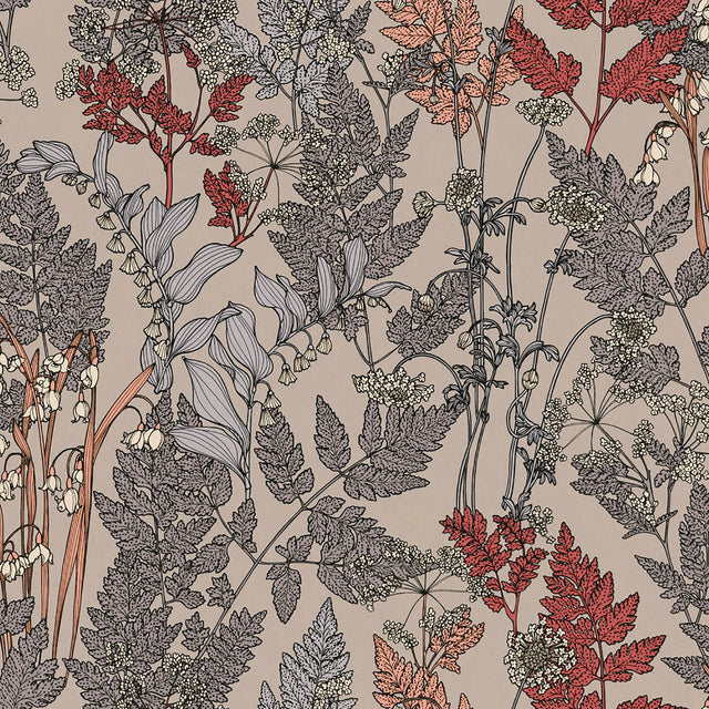 Ayla Neutral Wildflowers Wallpaper in Grey Botanical Bohemian Style - AS Creation AS377512