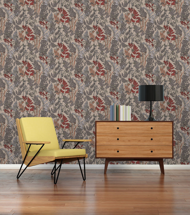 Ayla Neutral Wildflowers Wallpaper in Grey Botanical Bohemian Style - AS Creation AS377512
