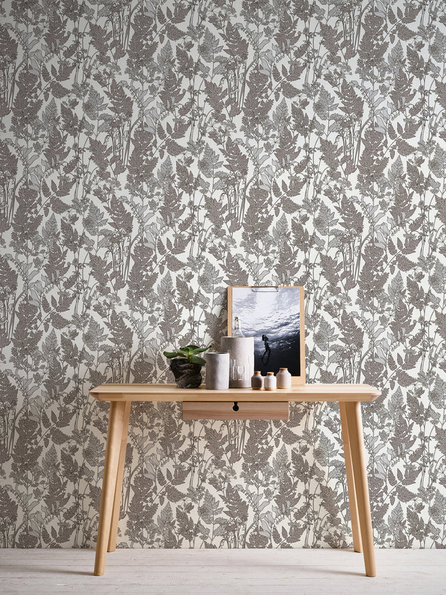 Ayla Light Grey Wildflowers Wallpaper with Botanical Bohemian Pattern - AS Creation AS377521
