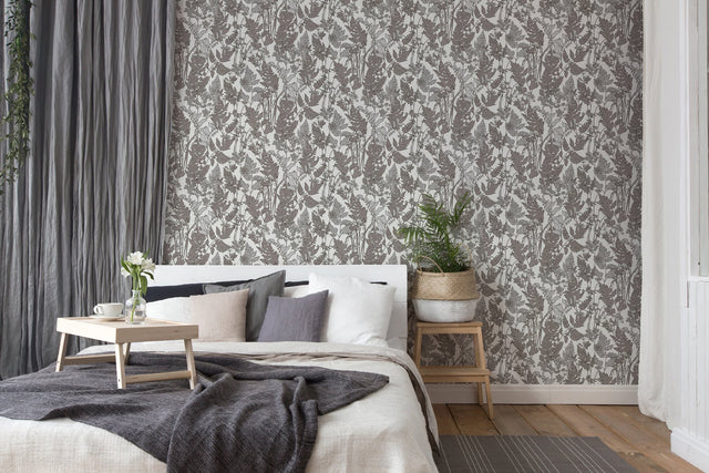 Ayla Light Grey Wildflowers Wallpaper with Botanical Bohemian Pattern - AS Creation AS377521