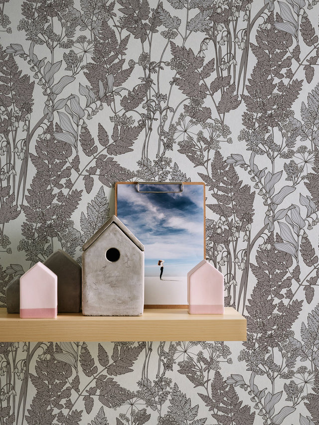 Ayla Light Grey Wildflowers Wallpaper with Botanical Bohemian Pattern - AS Creation AS377521