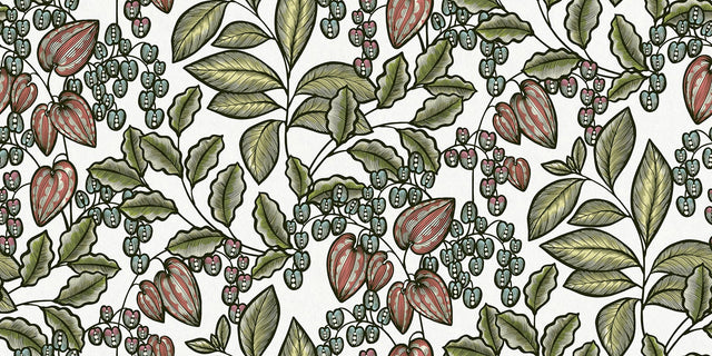 Leif White Vine Trail Wallpaper with Modern Botanical Pattern - AS Creation AS377545