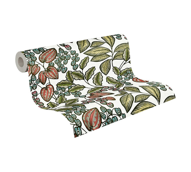 Leif White Vine Trail Wallpaper with Modern Botanical Pattern - AS Creation AS377545
