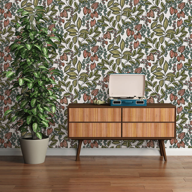 Leif White Vine Trail Wallpaper with Modern Botanical Pattern - AS Creation AS377545