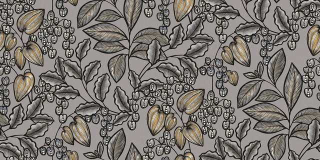 Leif Grey Vine Trail Wallpaper