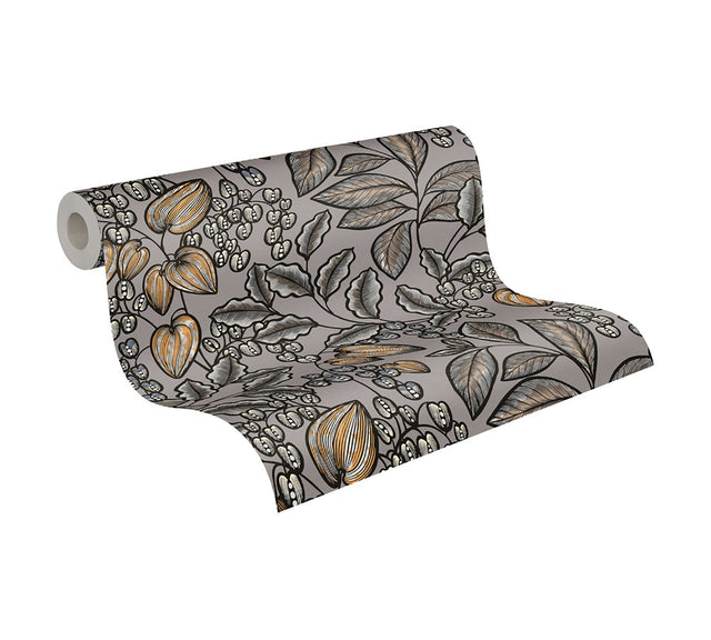 Leif Grey Vine Trail Wallpaper