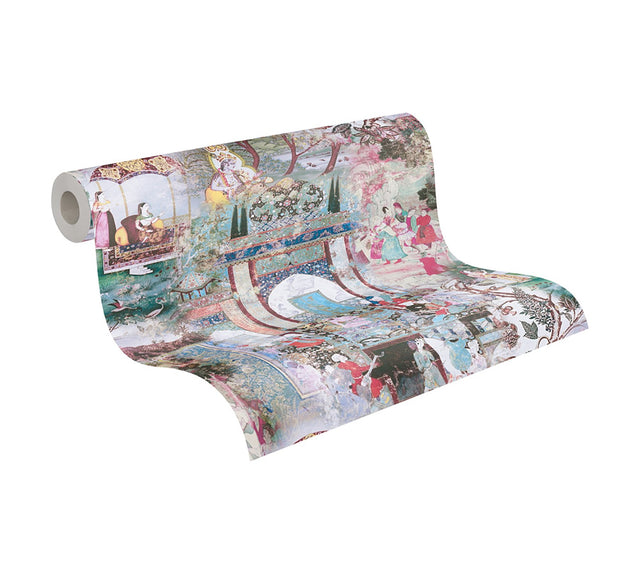 Fenmore Light Blue Indian Safari Wallpaper with Global Novelty Mural Style - AS Creation AS381743