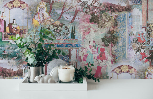 Fenmore Light Blue Indian Safari Wallpaper with Global Novelty Mural Style - AS Creation AS381743