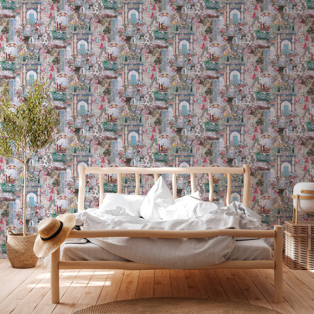 Fenmore Light Blue Indian Safari Wallpaper with Global Novelty Mural Style - AS Creation AS381743