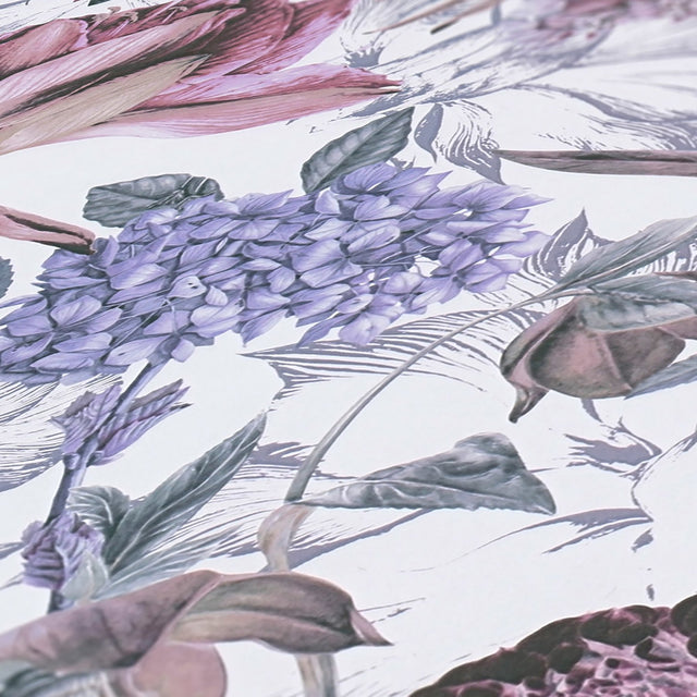 Althea Lavender Flower Garden Wallpaper with Bohemian Botanical Motif - AS Creation AS381752
