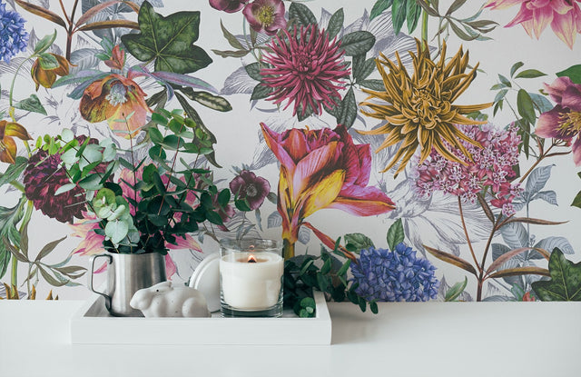 Althea White Flower Garden Wallpaper