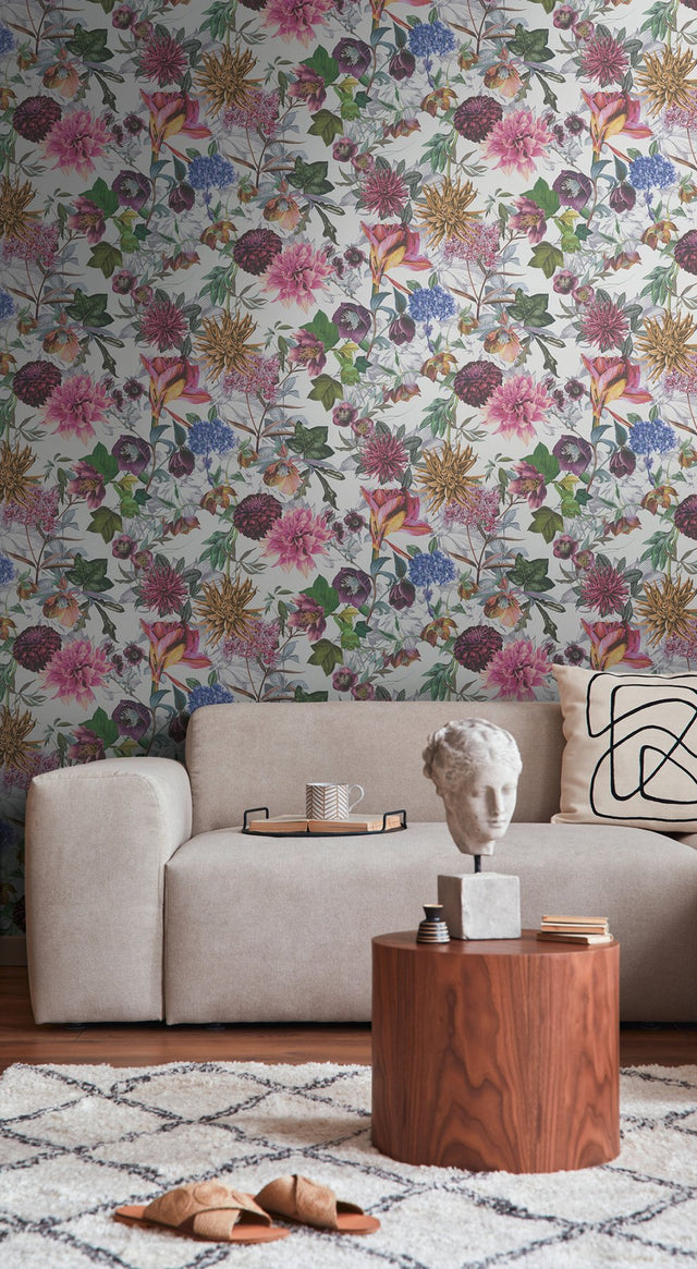 Althea White Flower Garden Wallpaper