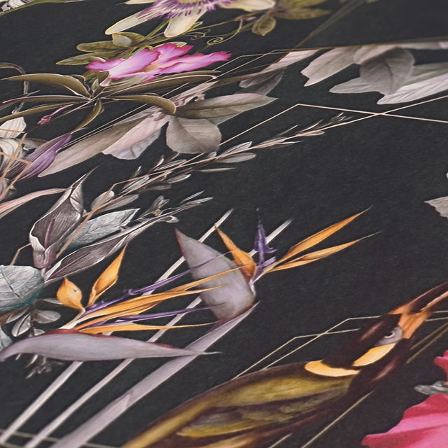 Hollis Navy Tropical Wallpaper
