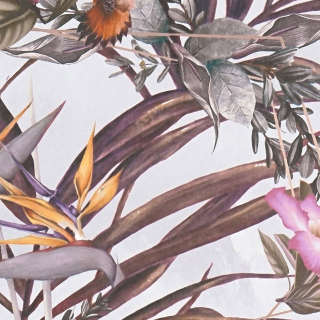 Hollis White Tropical Wallpaper with Botanical Birds Motif - AS Creation AS381787