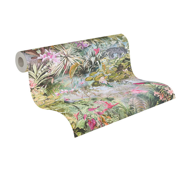 Cordian Light Yellow Rainforest Landscape Wallpaper