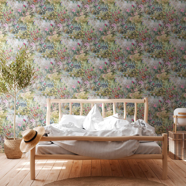 Cordian Light Yellow Rainforest Landscape Wallpaper