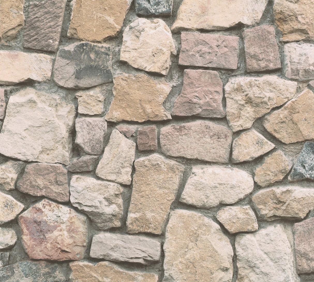 Morris Neutral Natural Stone Wallpaper with Rustic Stone Motif - AS Creation AS692412
