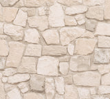 Morris Beige Natural Stone Wallpaper with Farmhouse Stone Look - AS Creation AS692429