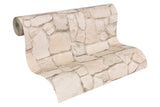 Morris Beige Natural Stone Wallpaper with Farmhouse Stone Look - AS Creation AS692429