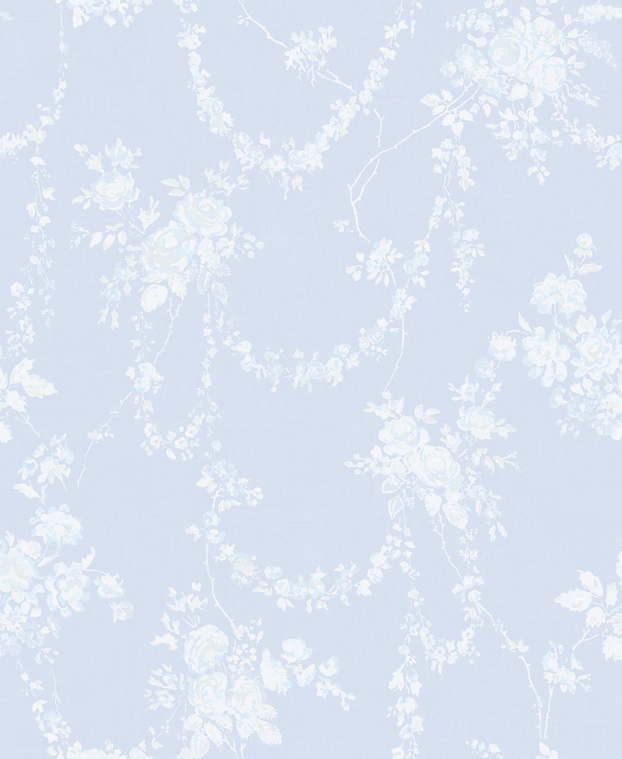Chandelier Gates Blue Gemstone Floral Drape Wallpaper with Whimsical Botanical Flowers - A-Street Prints AST4170