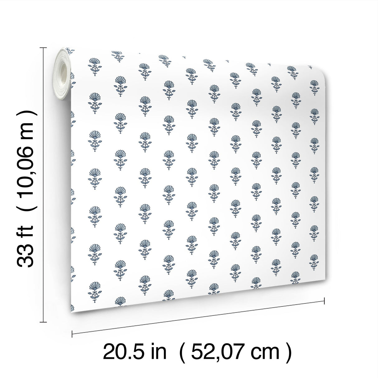 Libby Blue Heather Mini Floral Wallpaper with Botanical Flower Motif - A-Street Prints AST4337