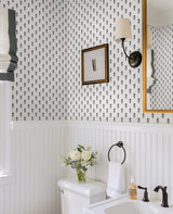 Libby Blue Heather Mini Floral Wallpaper with Botanical Flower Motif - A-Street Prints AST4337