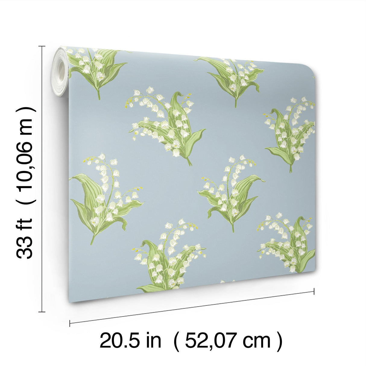 Farmington Blue Heather Lily of the Valley Wallpaper with Botanical Traditional Pattern - A?Street Prints AST4339