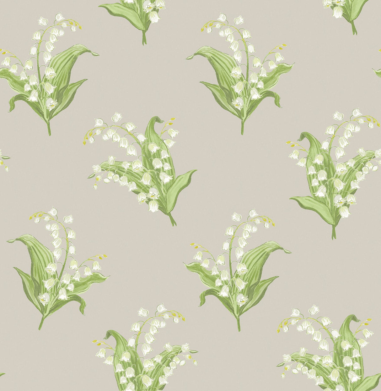 Farmington Stone Lily of the Valley Wallpaper with Botanical Lily Motif - A-Street Prints AST4341