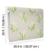 Farmington Stone Lily of the Valley Wallpaper with Botanical Lily Motif - A-Street Prints AST4341