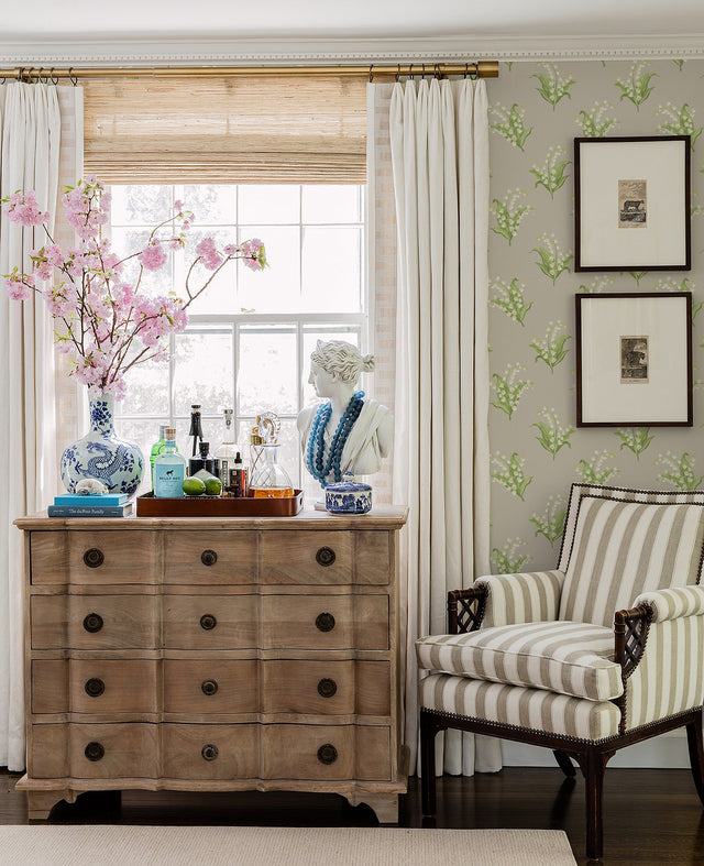 Farmington Stone Lily of the Valley Wallpaper with Botanical Lily Motif - A-Street Prints AST4341