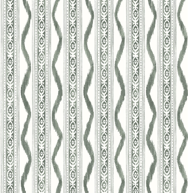 Rhys Green IKAT Stripe Wallpaper with Modern Graphic Stripes - A-Street Prints AST4347