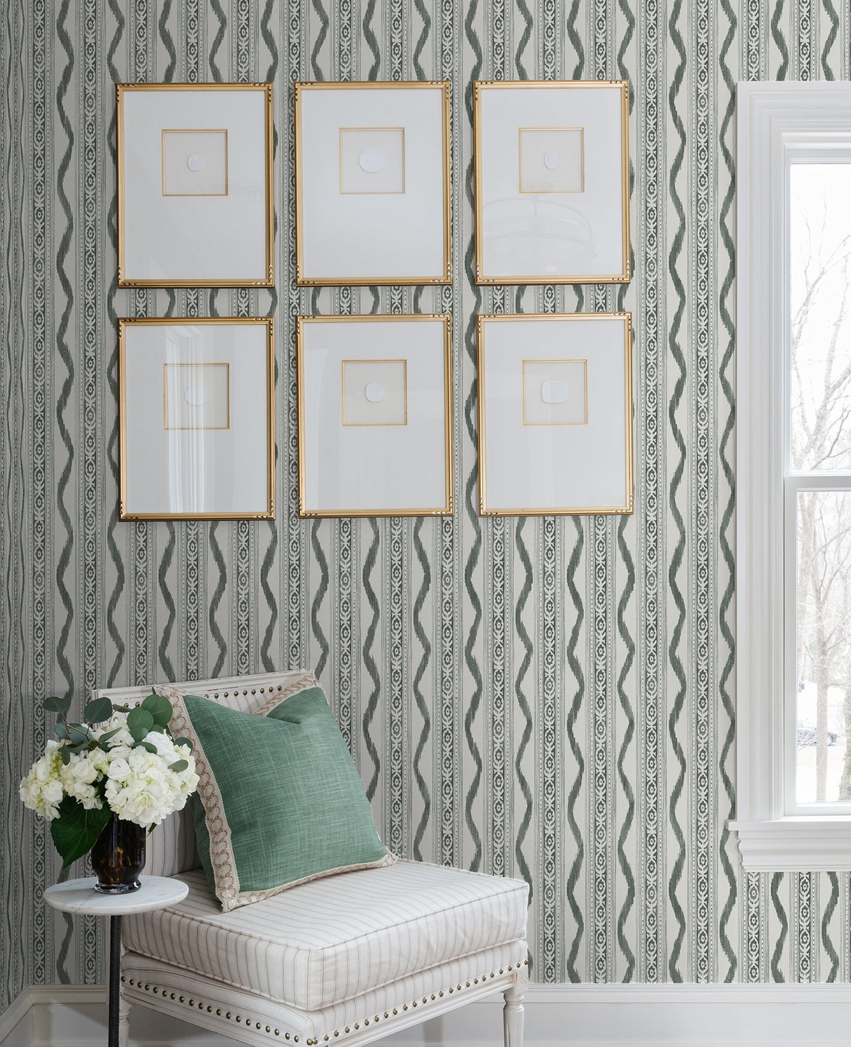 Rhys Green IKAT Stripe Wallpaper with Modern Graphic Stripes - A-Street Prints AST4347