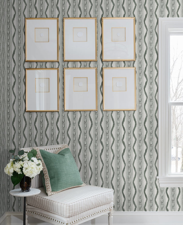 Rhys Green IKAT Stripe Wallpaper with Modern Graphic Stripes - A-Street Prints AST4347
