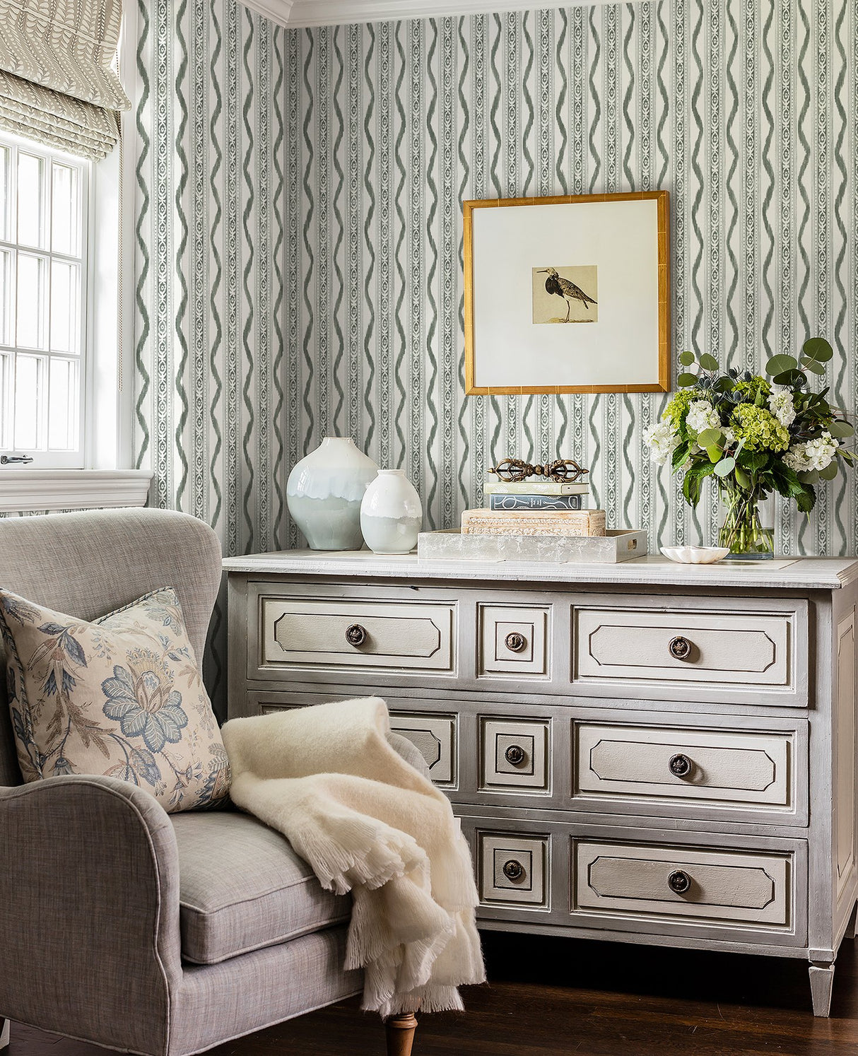 Rhys Green IKAT Stripe Wallpaper with Modern Graphic Stripes - A-Street Prints AST4347