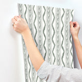 Rhys Green IKAT Stripe Wallpaper with Modern Graphic Stripes - A-Street Prints AST4347