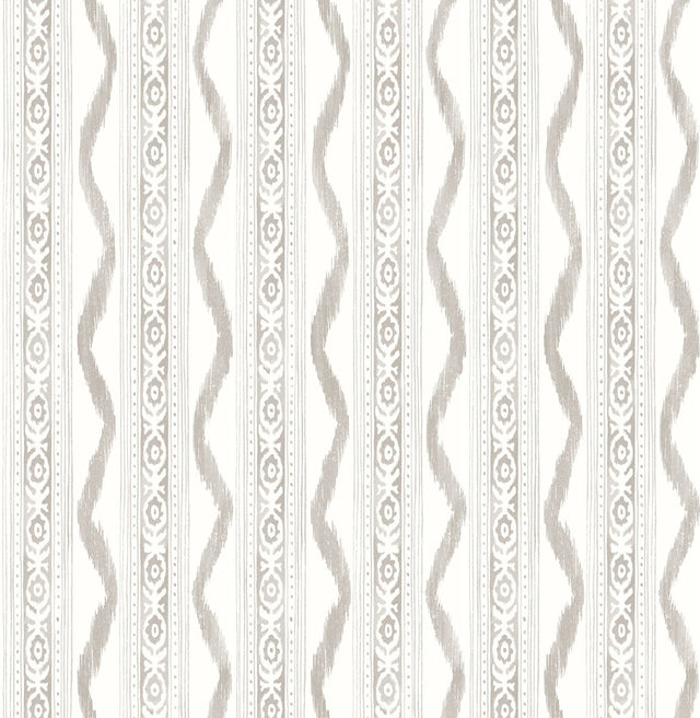 Rhys Stone IKAT Stripe Wallpaper with Modern Graphic Ikat Ogee Stripe - A-Street Prints AST4348