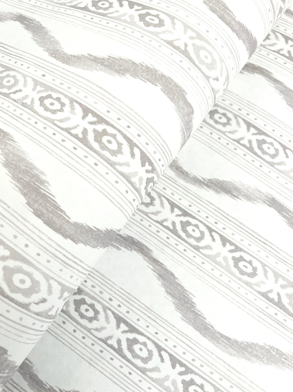 Rhys Stone IKAT Stripe Wallpaper with Modern Graphic Ikat Ogee Stripe - A-Street Prints AST4348