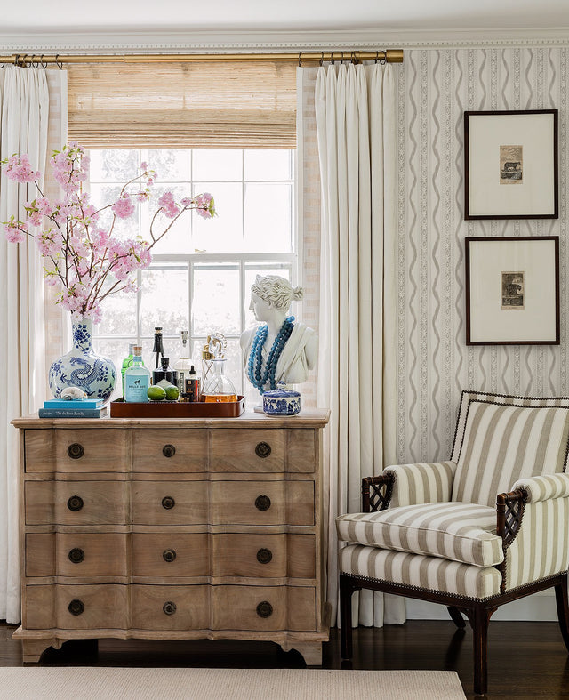 Rhys Stone IKAT Stripe Wallpaper with Modern Graphic Ikat Ogee Stripe - A-Street Prints AST4348