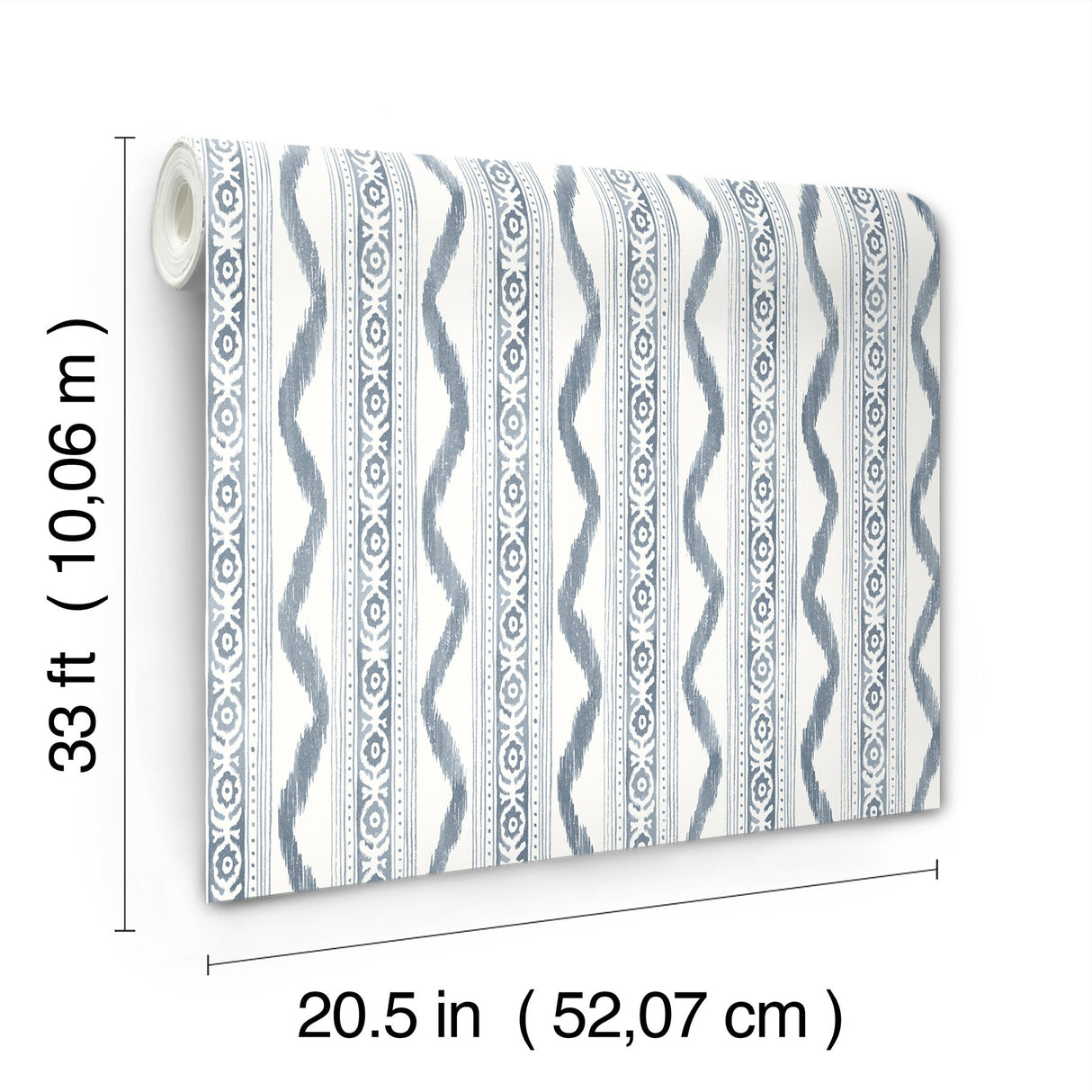 Rhys Blue IKAT Stripe Wallpaper with Modern Graphic Stripe Pattern - A-Street Prints AST4349