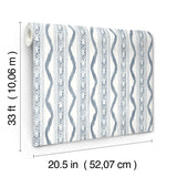 Rhys Blue IKAT Stripe Wallpaper with Modern Graphic Stripe Pattern - A-Street Prints AST4349